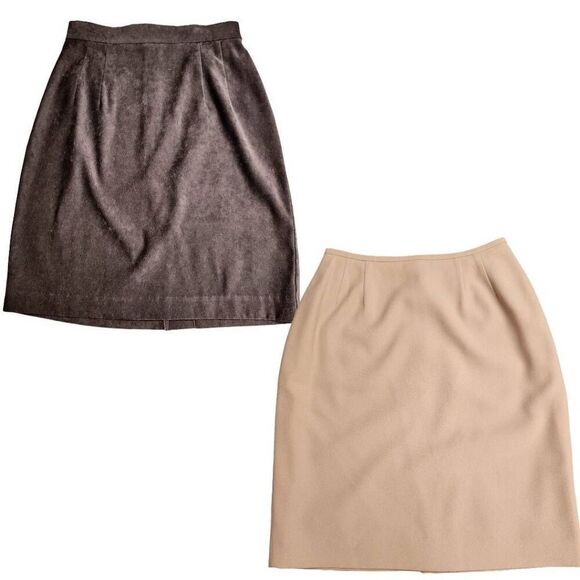 Name Brand Wardrobe Builder 2 Two Business Career Short Skirts & Bonus Blouse - Picture 2 of 14